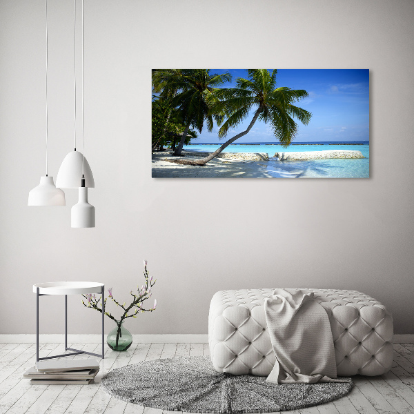 Glass acrylic wall art Tropical beach