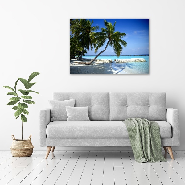 Glass acrylic wall art Tropical beach