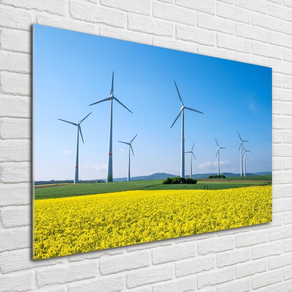 Print on acrylic Windmills in the field