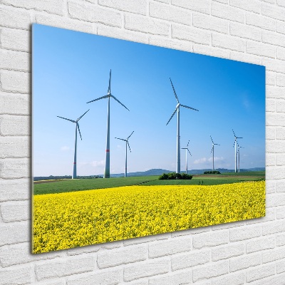 Print on acrylic Windmills in the field