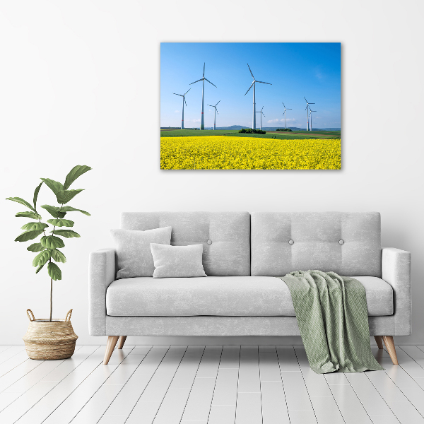 Print on acrylic Windmills in the field