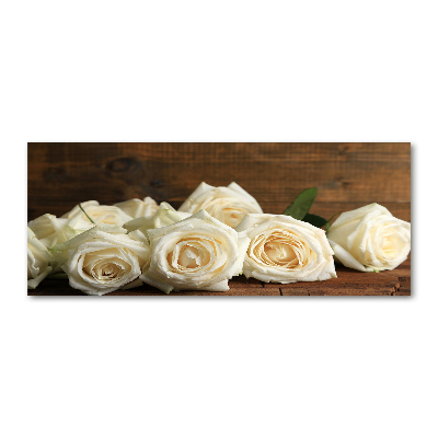 Glass acrylic wall art White roses