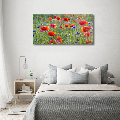 Glass acrylic wall art Field flowers