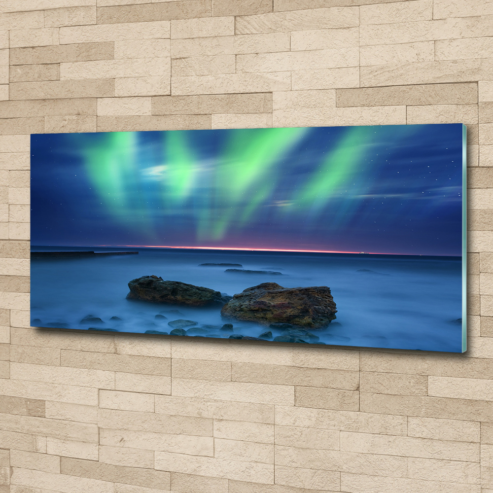 Glass acrylic wall art Northern lights