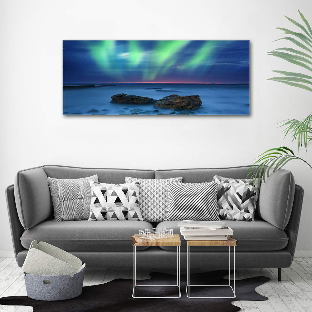 Glass acrylic wall art Northern lights