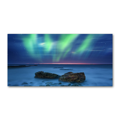 Glass acrylic wall art Northern lights