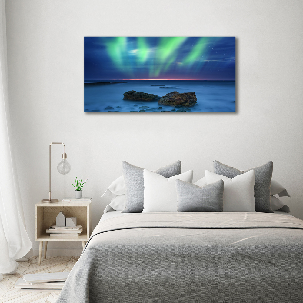 Glass acrylic wall art Northern lights