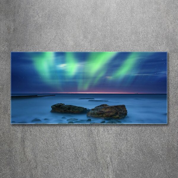 Glass acrylic wall art Northern lights