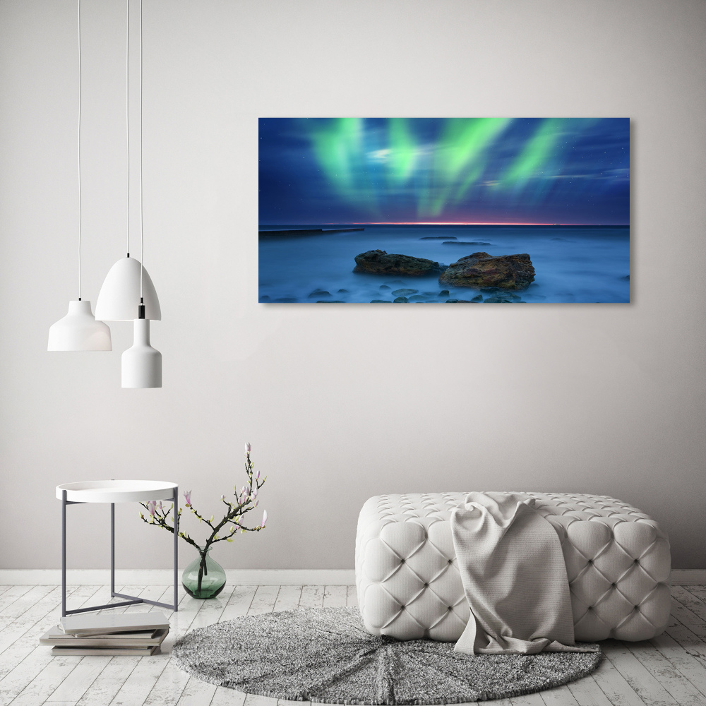 Glass acrylic wall art Northern lights