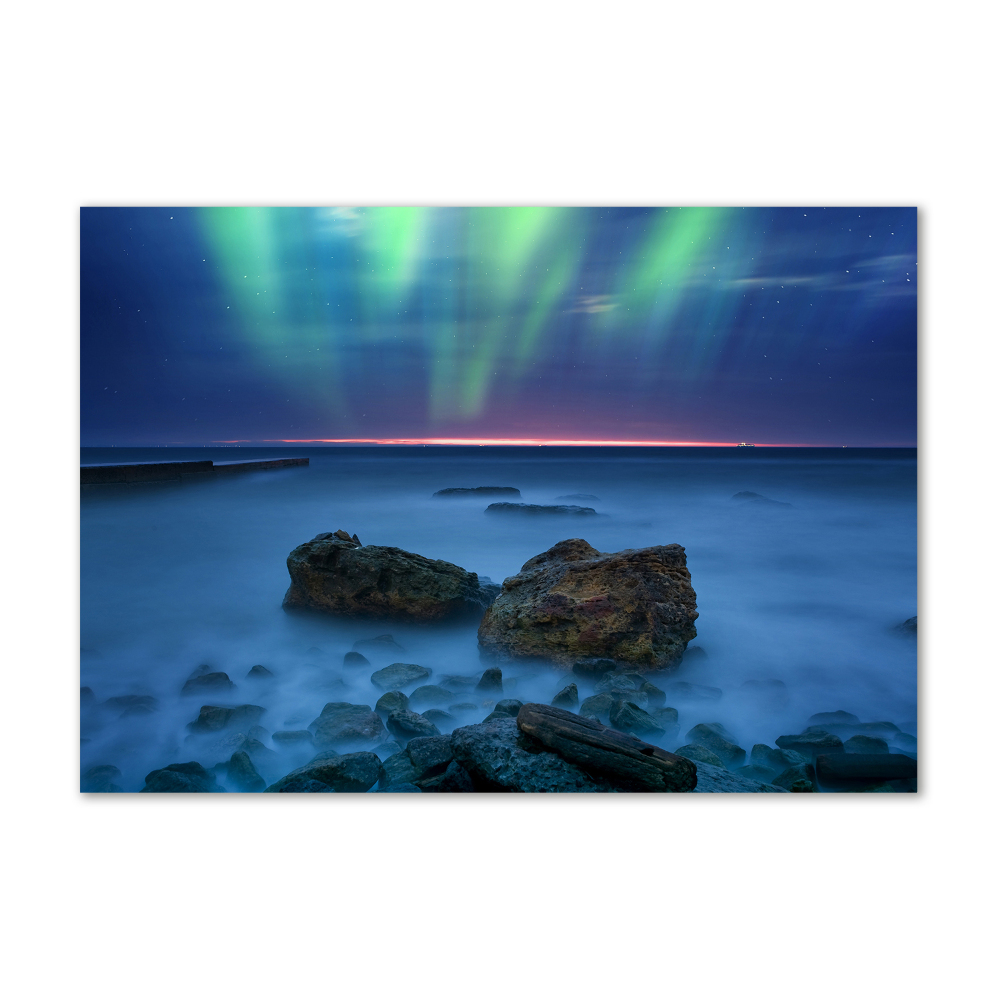 Glass acrylic wall art Northern lights