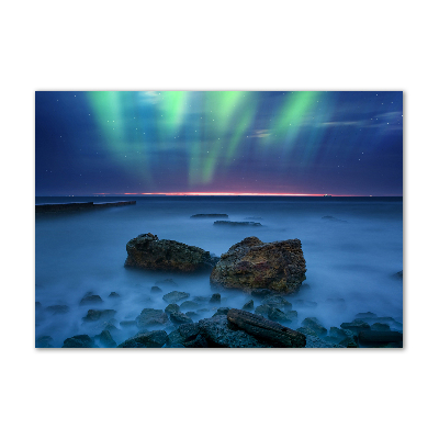 Glass acrylic wall art Northern lights