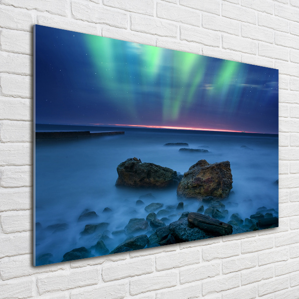 Glass acrylic wall art Northern lights