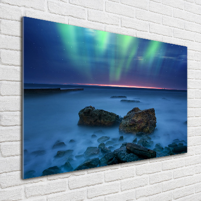 Glass acrylic wall art Northern lights