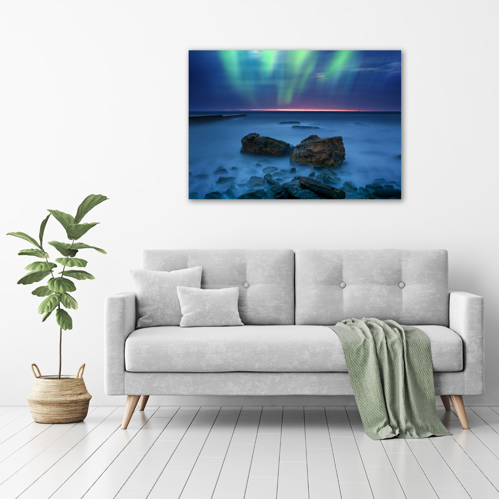 Glass acrylic wall art Northern lights