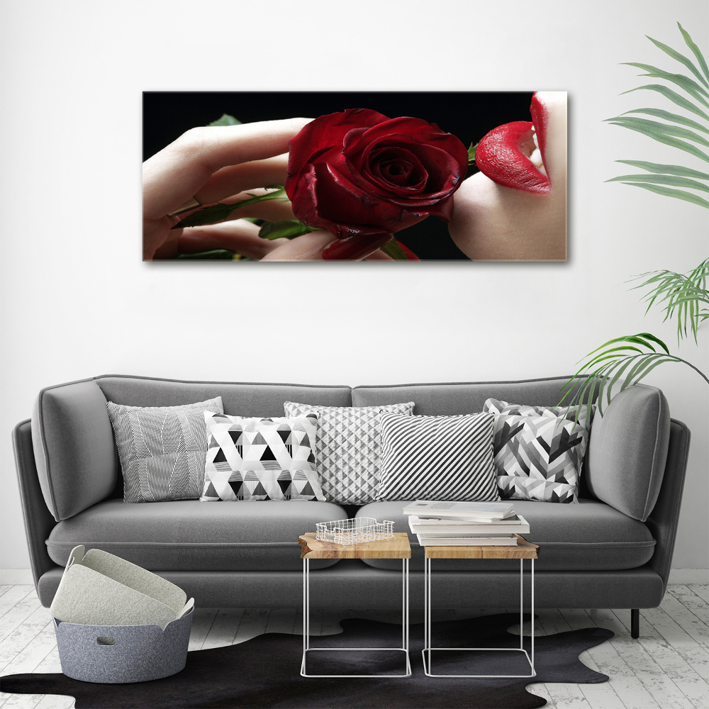 Wall art acrylic A woman with a rose