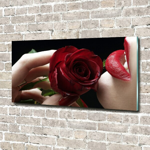 Wall art acrylic A woman with a rose