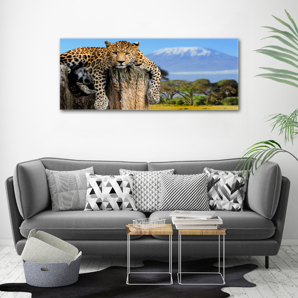 Wall art acrylic Leopard on the trunk