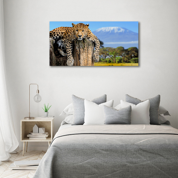 Wall art acrylic Leopard on the trunk