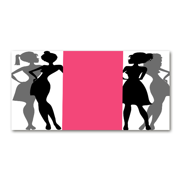 Glass acrylic wall art Women's silhouettes