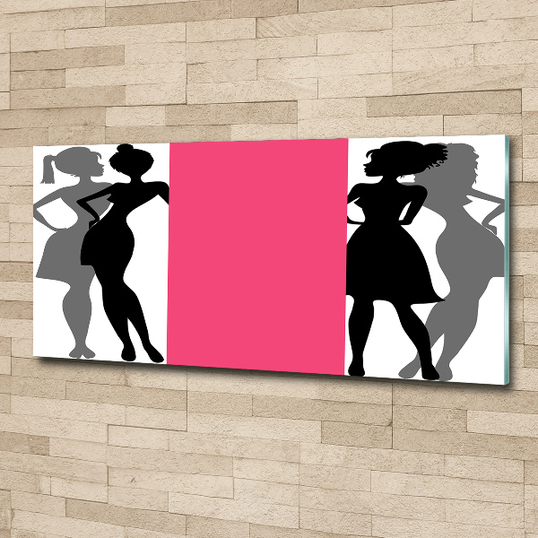 Glass acrylic wall art Women's silhouettes