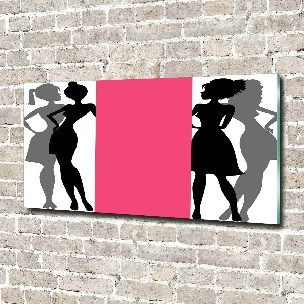 Glass acrylic wall art Women's silhouettes