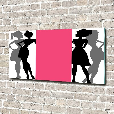 Glass acrylic wall art Women's silhouettes