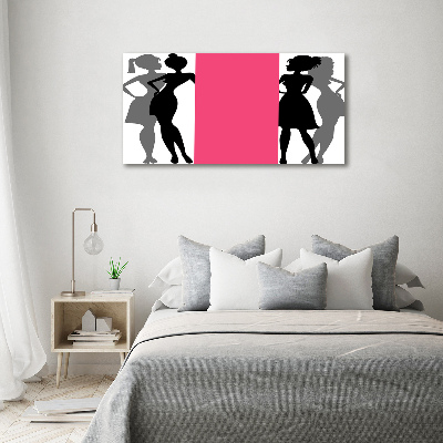 Glass acrylic wall art Women's silhouettes