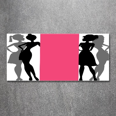 Glass acrylic wall art Women's silhouettes