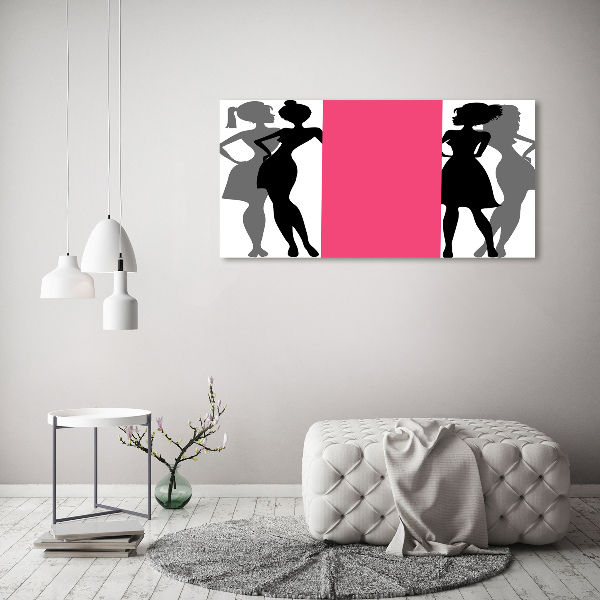 Glass acrylic wall art Women's silhouettes