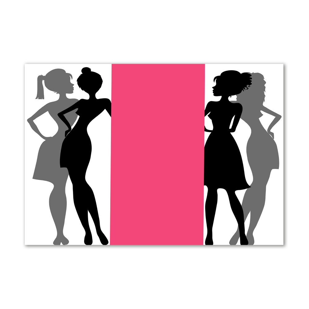 Glass acrylic wall art Women's silhouettes