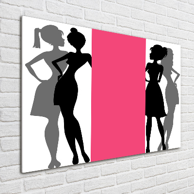 Glass acrylic wall art Women's silhouettes