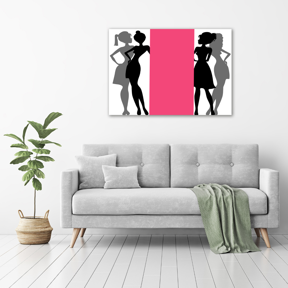 Glass acrylic wall art Women's silhouettes