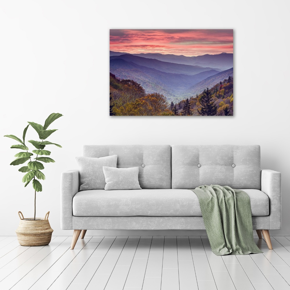 Print on acrylic Sunset of the mountain