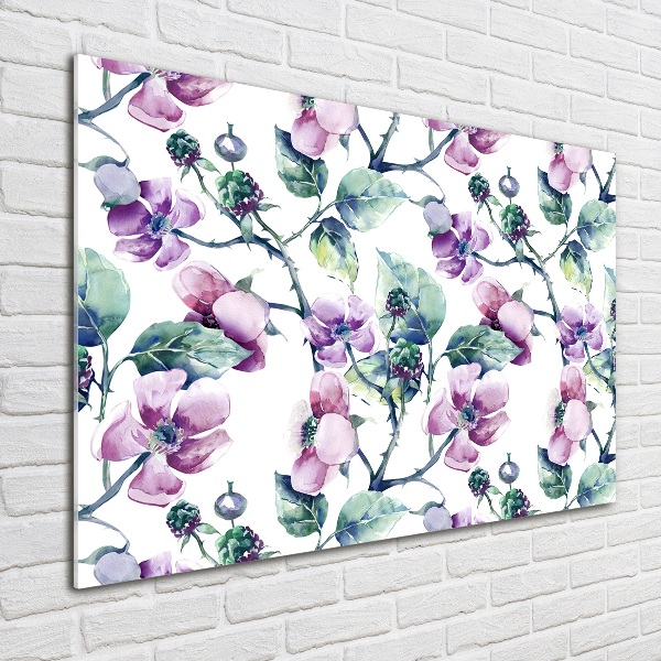 Wall art acrylic Blackberry flowers