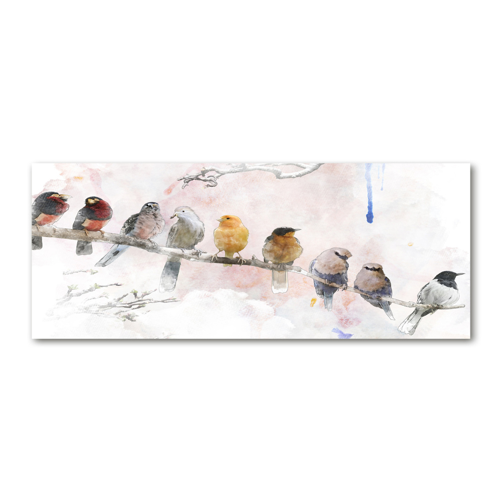 Glass acrylic wall art Birds on the branch