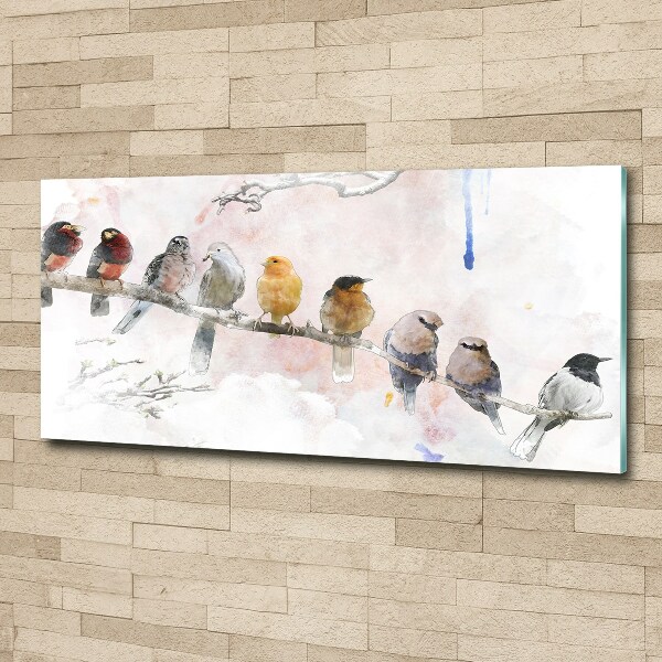 Glass acrylic wall art Birds on the branch