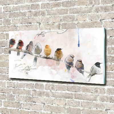 Glass acrylic wall art Birds on the branch