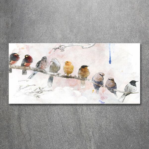 Glass acrylic wall art Birds on the branch