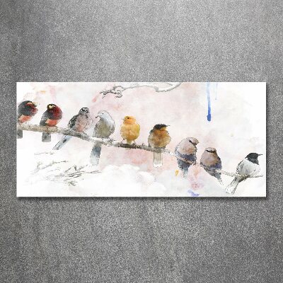 Glass acrylic wall art Birds on the branch