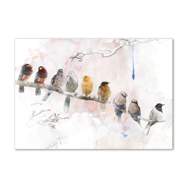 Glass acrylic wall art Birds on the branch