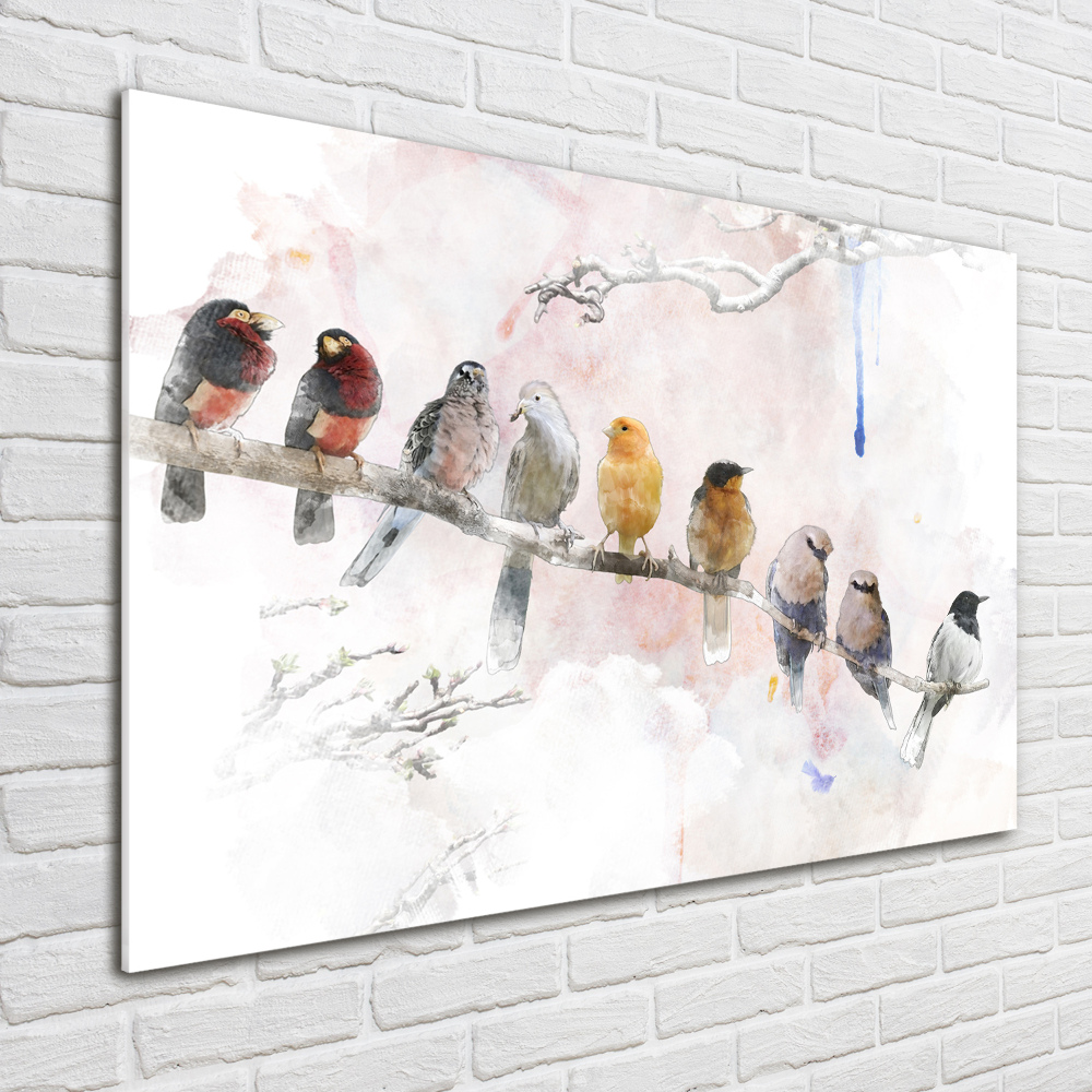 Glass acrylic wall art Birds on the branch