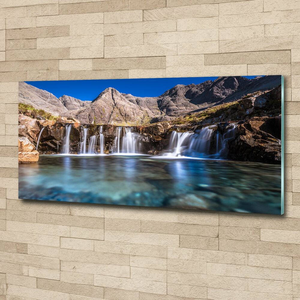 Wall art acrylic Waterfall in the mountains