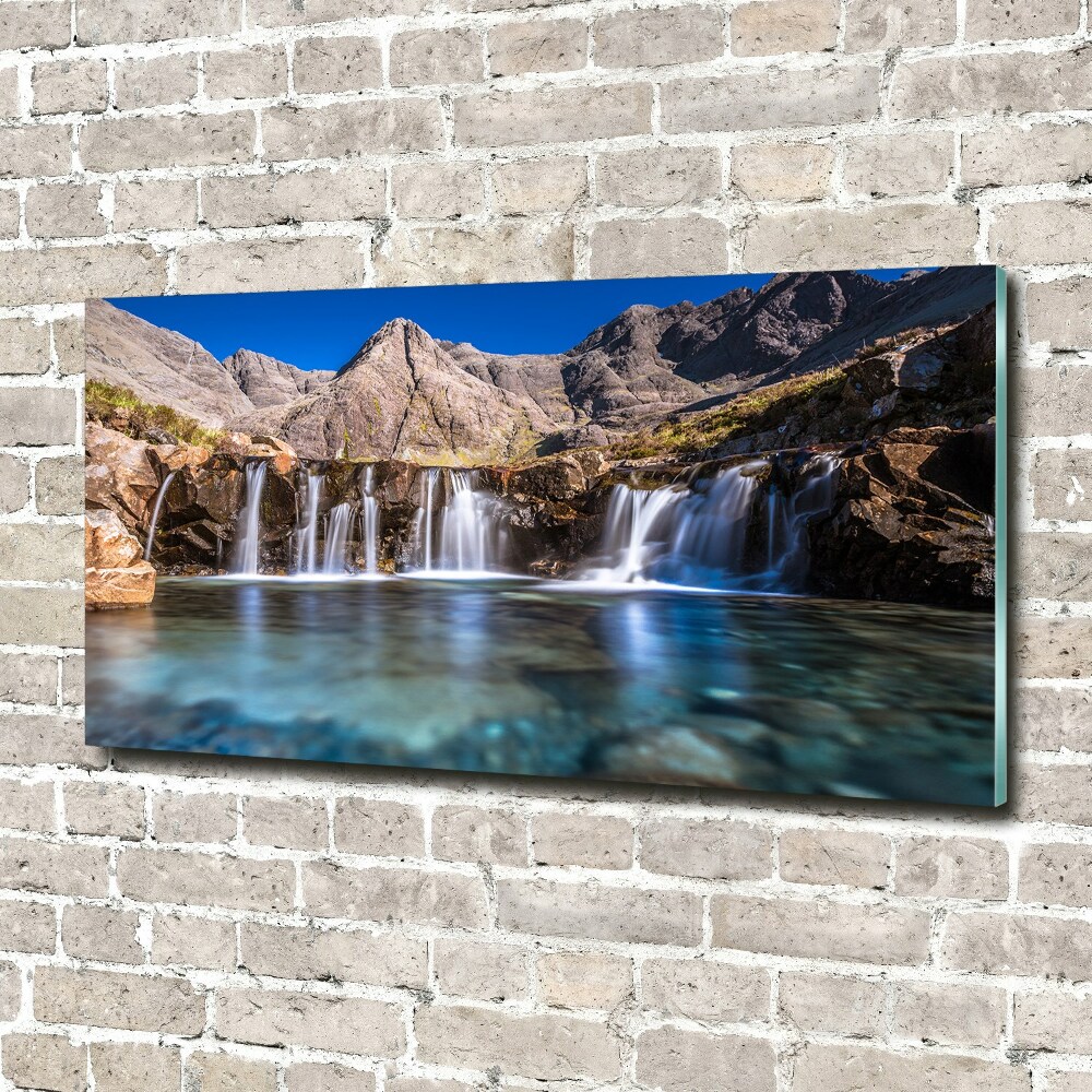 Wall art acrylic Waterfall in the mountains