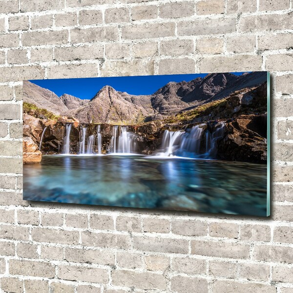 Wall art acrylic Waterfall in the mountains