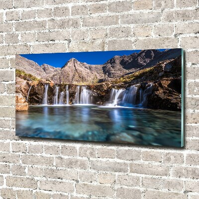 Wall art acrylic Waterfall in the mountains