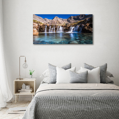 Wall art acrylic Waterfall in the mountains