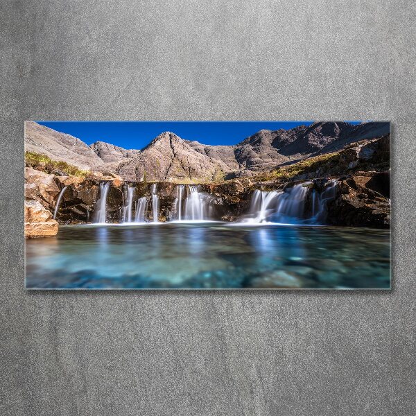 Wall art acrylic Waterfall in the mountains