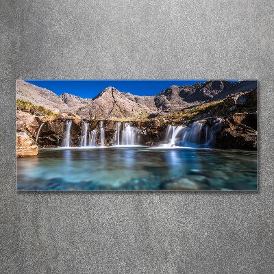 Wall art acrylic Waterfall in the mountains