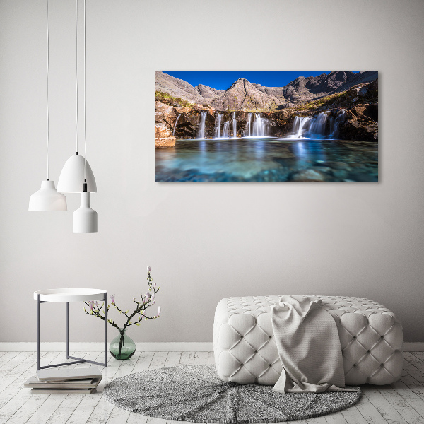 Wall art acrylic Waterfall in the mountains