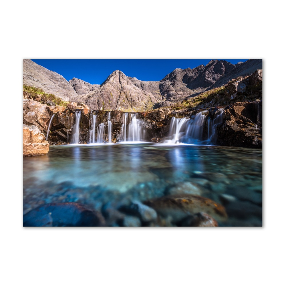 Wall art acrylic Waterfall in the mountains